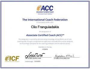 Clio Franguiadakis coach certifiee ACC par l'International Coaching Federation