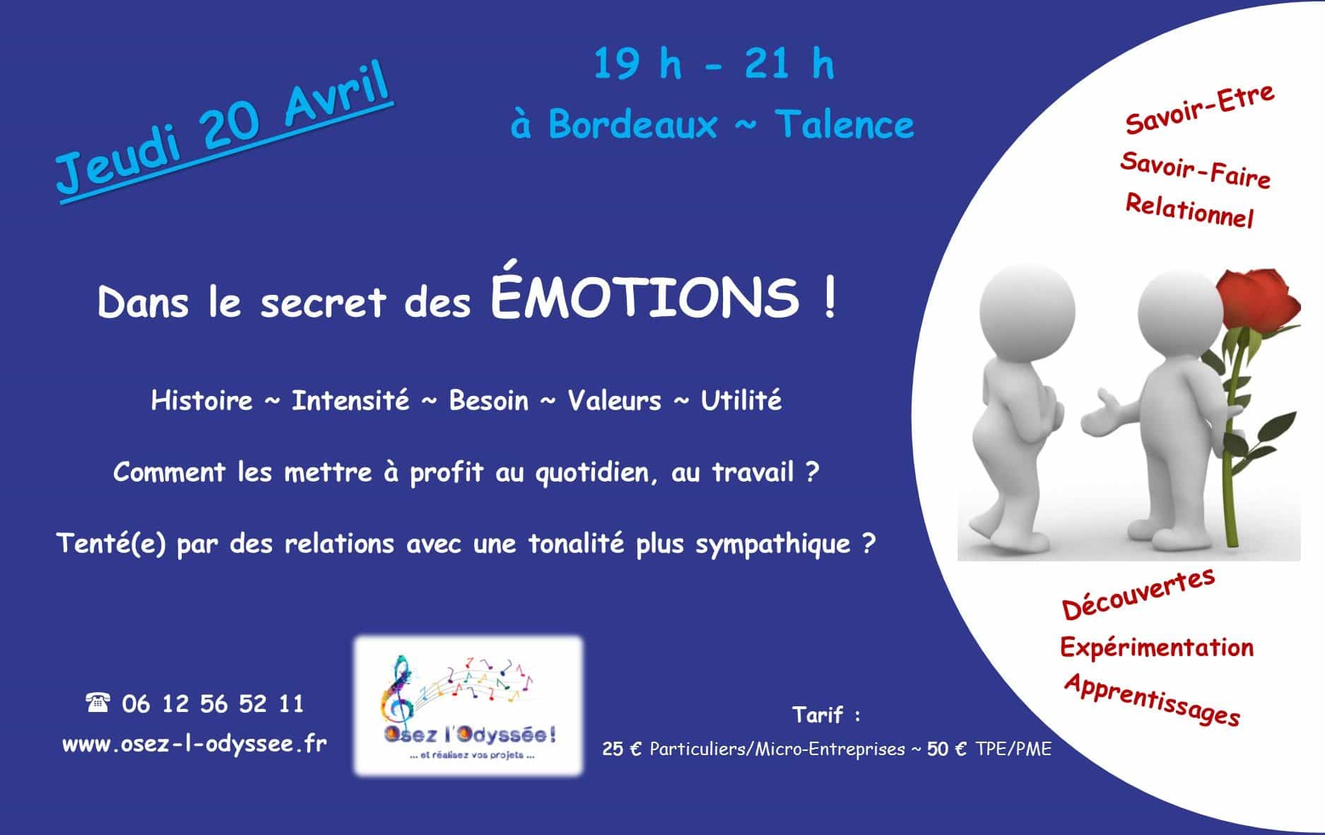 Atelier Coaching à Bordeaux 2017 AVRIL Emotions par Clio Franguiadakis