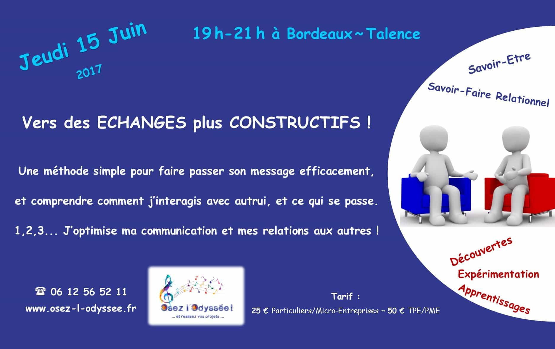 Atelier Coaching à Bordeaux 2017 Echanges constructifs par Clio Franguiadakis