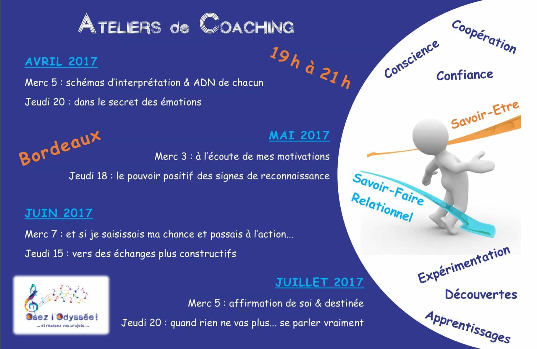 2017 sem1 Ateliers Coaching à Bordeaux Osez l'Odyssee