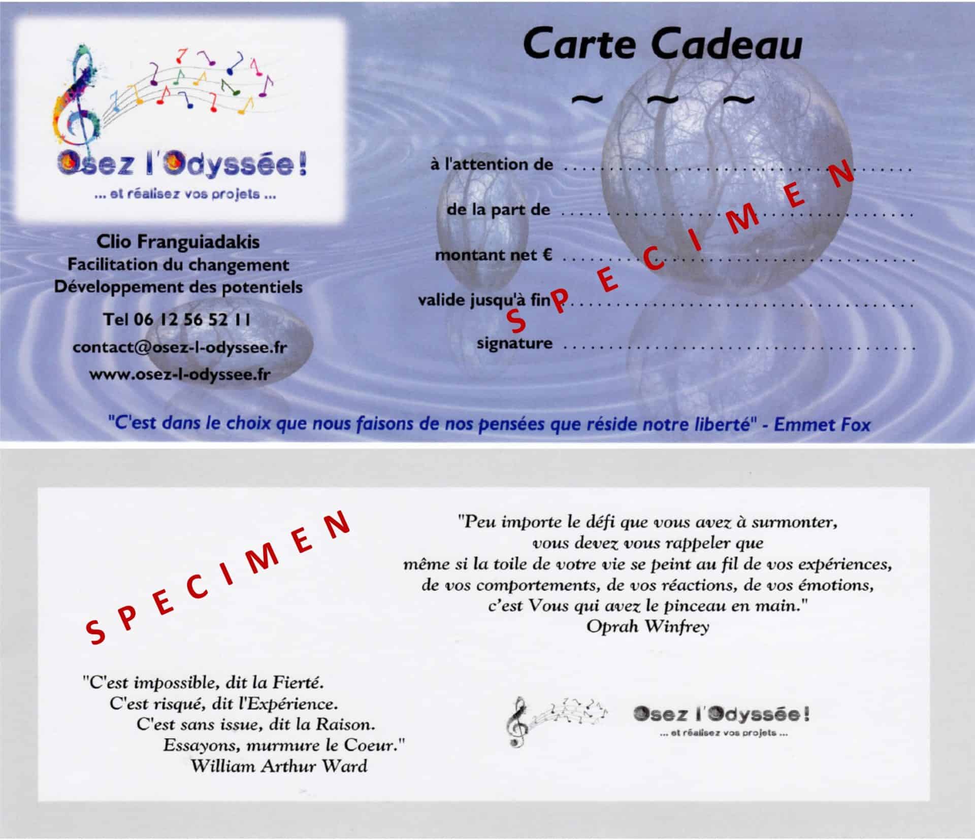 Carte cadeau Osez l'Odyssée !